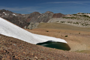 Scenic view of Dunderberg North Pond 2019-08-22, #38; lacks fairy shrimp; Bridgeport Ranger District, Humboldt-Toiyabe National Forest