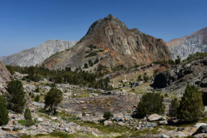 Scenic view of "Par Value" Northwest Pond 2021-08-19, #12; lacks fairy shrimp; Bridgeport Ranger District, Humboldt-Toiyabe National Forest, Hoover Wilderness