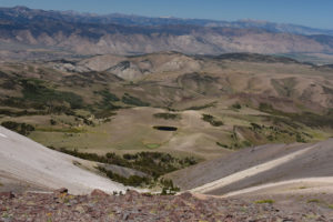 Scenic view of South Sister Aquamarine Pond and South Sister Dead Cow Pond 2019-08-30, #13; lacks fairy shrimp; Bridgeport Ranger District, Humboldt-Toiyabe National Forest