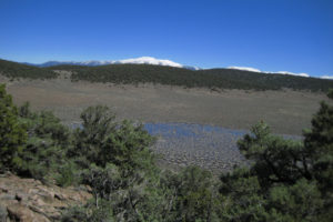 Scenic view of Bald Mountain Rabbitbrush Flat Pond 2017-03-23 #04, with Mt. Grant in distance; has fairy shrimp; Bridgeport Ranger District, Humboldt-Toiyabe National Forest, Wovoka Wilderness