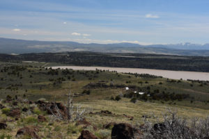 Scenic view of "Burnt Lake", "Steer Lake", and "Burnt Lake" Mud Bar Pond 2019-05-08, #32, with Granite Mountain in distance; has fairy shrimp; Surprise BLM Office