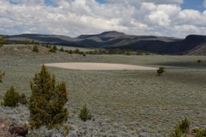 Scenic view of Pegleg Canyon Edge Pond 2019-05-09, #48, with Hays Canyon Peak in distance; has fairy shrimp; Surprise BLM Office