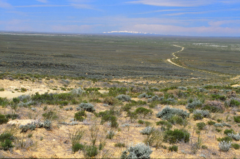 Scenic view of "Chain Lakes" Roadside Pond with Wind River Mountains in distance