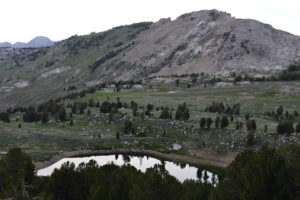 Scenic view of "North Furlong Lake" 2022-07-15, #15; lacks fairy shrimp; Ruby Mountains Ranger District, Humboldt-Toiyabe National Forest, Ruby Mountains Wilderness