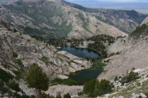 Scenic view of "Overland Lake" Upper Pond 2022-07-14, #05; lacks fairy shrimp; Ruby Mountains Ranger District, Humboldt-Toiyabe National Forest, Ruby Mountains Wilderness