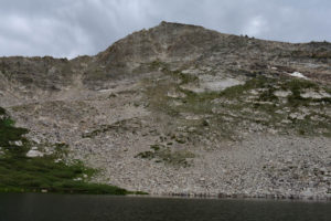 Scenic view of Pika Pond 2022-07-17, #20; lacks fairy shrimp; Ruby Mountains Ranger District, Humboldt-Toiyabe National Forest, Ruby Mountains Wilderness