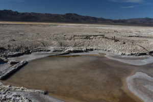 Scenic view of Rhodes Potholes 2021-04-07, #04, with Candelaria Hills in distance; has fairy shrimp; Stillwater BLM Office and private land