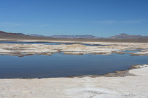 Scenic view of Rhodes Potholes 2022-01-14, #01, with Gabbs Valley Range in distance; has fairy shrimp; Stillwater BLM Office and private land