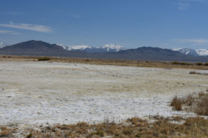 Scenic view of Smith Creek Cold Springs Ponds 2021-04-23, #02, with Toiyabe Range in distance; dry; Mount Lewis BLM Office