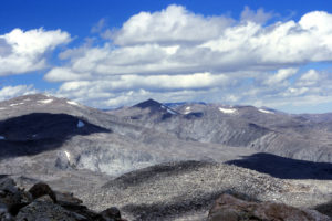 Scenic view of Bighorn Mountains 1984-09, #0704, from Loaf Mountain; Bighorn National Forest, Cloud Peak Wilderness Area