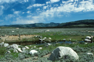 Scenic view of "Fremont Lake" Moraine Pond