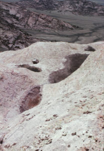 Scenic view of Lankin Dome Summit Rock Pool #1 1990-06-04, #0105; has fairy shrimp; Lander BLM Office