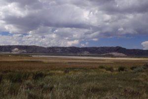 Scenic view of Rawlins Draw "Soda Lake" 1989-06-07, #0201; has fairy shrimp; private land