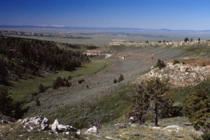 Scenic view of southern Laramie Basin 1991-06, #0430; private and state land