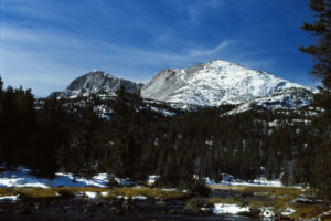 Scenic view of Tayo Park 1985-09, #0806, with Mt. Nystrom; Lander Ranger District, Shoshone National Forest, Popo Agie Wilderness