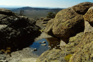 Scenic view of West Tin Cup Summit Rock Pool 1987-08-18, #3517; has fairy shrimp; Lander BLM Office