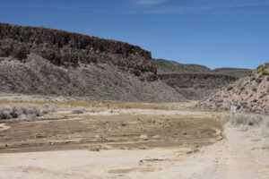 Scenic view of Box Canyon Pond 2023-04-16, #05; has fairy shrimp; Tonopah BLM Office