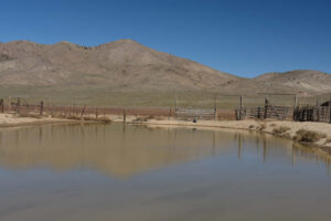 Scenic view of Win Wan Corral Pond 2023-10-12, #06; lacks fairy shrimp; Stillwater BLM Office