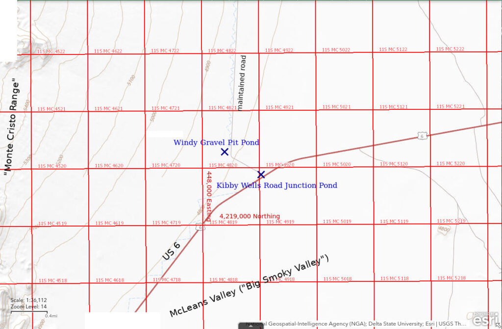 Topographic Map of Kibby Wells Road Junction Pond and Windy Gravel Pit Pond; The National Map with contours, roads, perennial/ephemeral water bodies, forest cover, marsh, UTM grid, private land