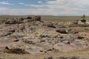 Scenic view of Wild Horse Rock Pool 2025-08-17, #7, looking southeast; dry; Lander BLM Office