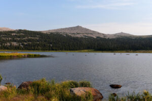 Scenic view of "Elk Lake" 2026-08-11, #06, lacks fairy shrimp; Powder River Ranger District, Bighorn National Forest, Cloud Peak Wilderness