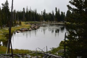 Scenic view of "Otter Lake" 2026-08-15, #26, lacks fairy shrimp; Powder River Ranger District, Bighorn National Forest, Cloud Peak Wilderness